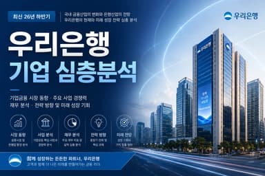 우리은행 자소서 및 면접을 위한 기업 분석(최신 26년 하반기)